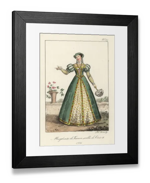 Framed Print : Margaret of Valois, sister of King Henry II of France, 1555 Framed Print : Margaret of Valois, sister of King Henry II of France, 1555