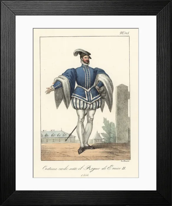 Framed Print : French gentleman in the reign of King Henry II, 1555 Framed Print : French gentleman in the reign of King Henry II, 1555