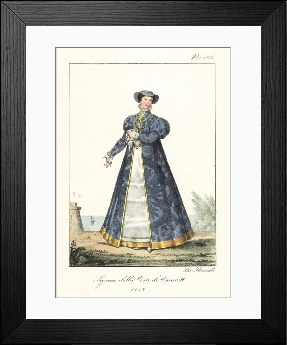 Framed Print : Lady of the court of King Henry II, 1558 Framed Print : Lady of the court of King Henry II, 1558