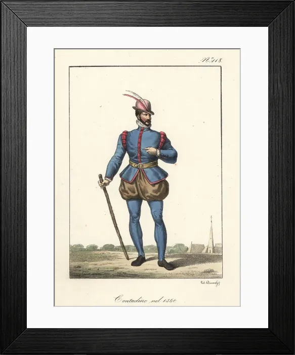 Framed Print : French peasant in 1560 Framed Print : French peasant in 1560