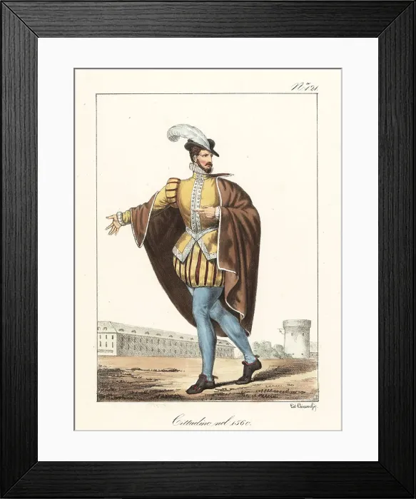Framed Print : Costume of a French bourgeois gentleman, 1560 Framed Print : Costume of a French bourgeois gentleman, 1560