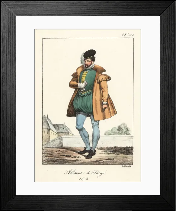Framed Print : Costume of a Parisian gentleman, 1572 Framed Print : Costume of a Parisian gentleman, 1572