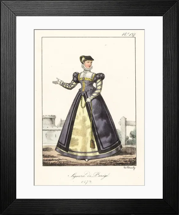 Framed Print : Costume of a lady of Paris, 1572 Framed Print : Costume of a lady of Paris, 1572