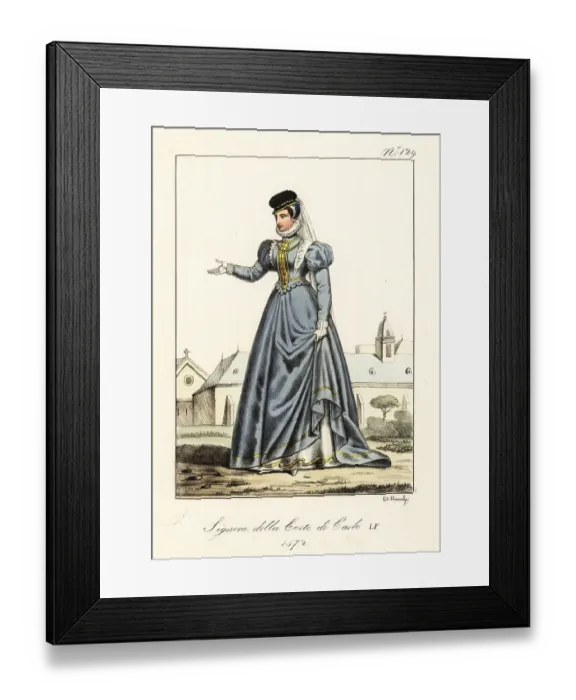 Framed Print : Noblewoman at the court of King Charles IX of France, 1572 Framed Print : Noblewoman at the court of King Charles IX of France, 1572