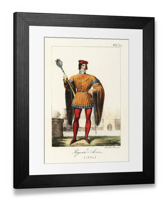 Framed Print : Costume of a French Serjeant-at-Arms, 1280 Framed Print : Costume of a French Serjeant-at-Arms, 1280