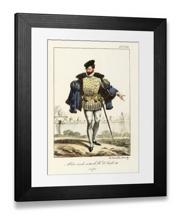 Framed Print : Male fashion during the reign of King Charles IX of France, 1572 Framed Print : Male fashion during the reign of King Charles IX of France, 1572
