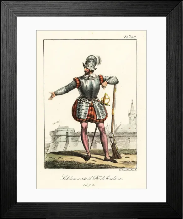 Framed Print : French infantry soldier in the reign of King Charles IX, 1572 Framed Print : French infantry soldier in the reign of King Charles IX, 1572