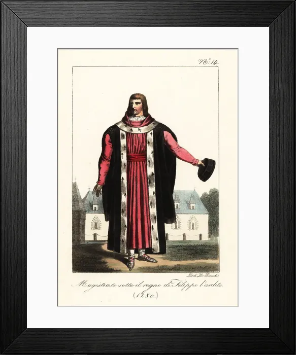 Framed Print : Costume of a French Magistrate, 1280 Framed Print : Costume of a French Magistrate, 1280