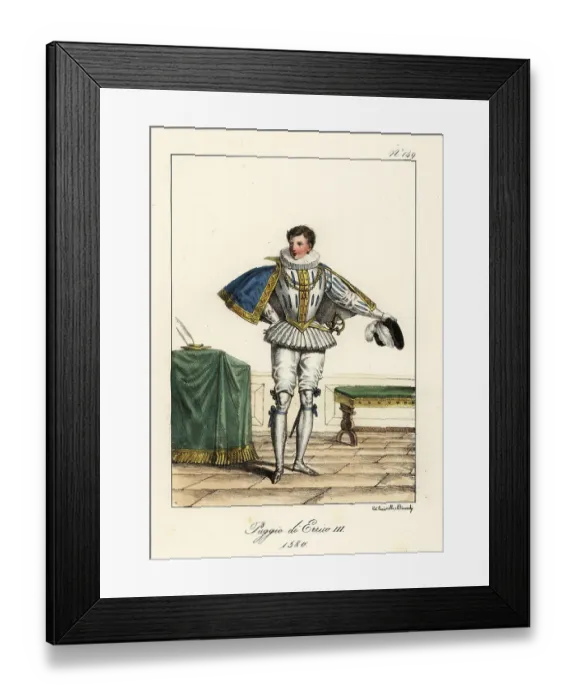 Framed Print : Costume of a page to King Henry III of France, 1580 Framed Print : Costume of a page to King Henry III of France, 1580