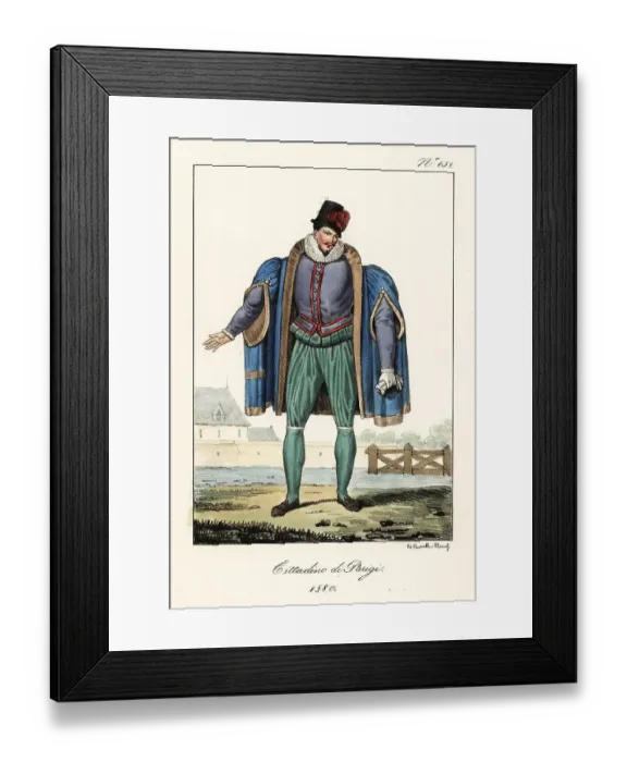 Framed Print : Costume of a bourgeois man of Paris, 1580 Framed Print : Costume of a bourgeois man of Paris, 1580