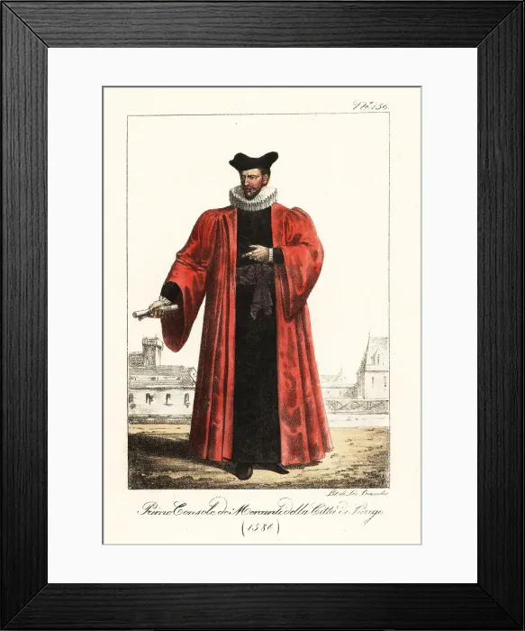 Framed Print : Costume of the Merchant Provost of Paris, 1586 Framed Print : Costume of the Merchant Provost of Paris, 1586