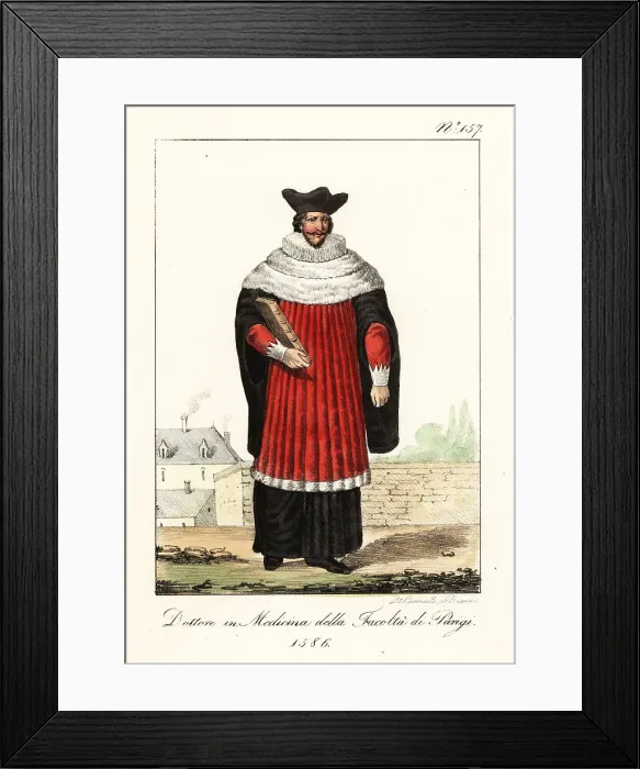 Framed Print : Doctor at the Faculty of Medicine, 1586