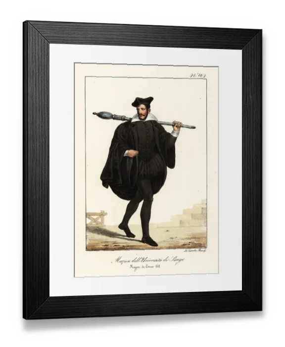 Framed Print : Mace-bearer or massier of the University of Paris, 1580s Framed Print : Mace-bearer or massier of the University of Paris, 1580s