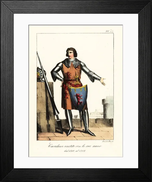 Framed Print : French knight in armour, from 1310 to 1328 Framed Print : French knight in armour, from 1310 to 1328