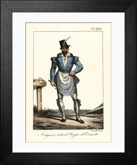 Framed Print : Costume of a French artisan, circa 1600 Framed Print : Costume of a French artisan, circa 1600