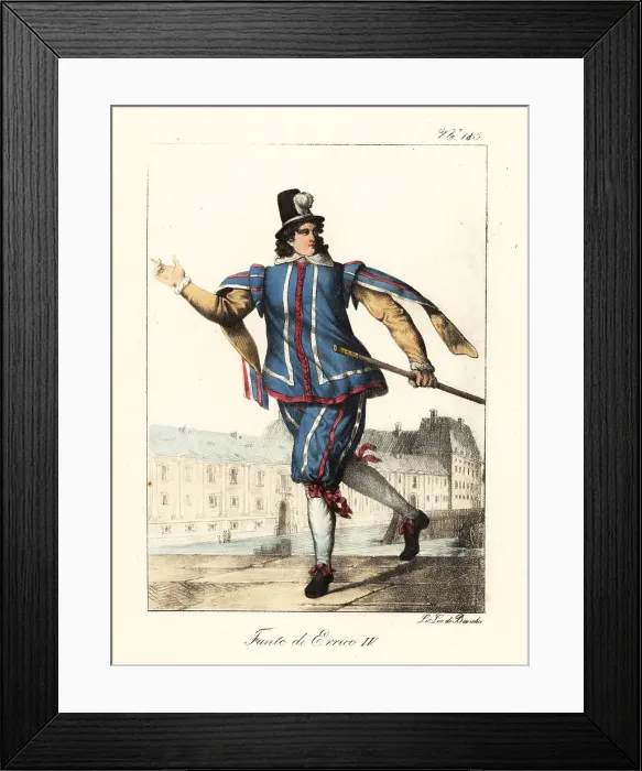 Framed Print : Foot valet to King Henry IV of France, circa 1600 Framed Print : Foot valet to King Henry IV of France, circa 1600
