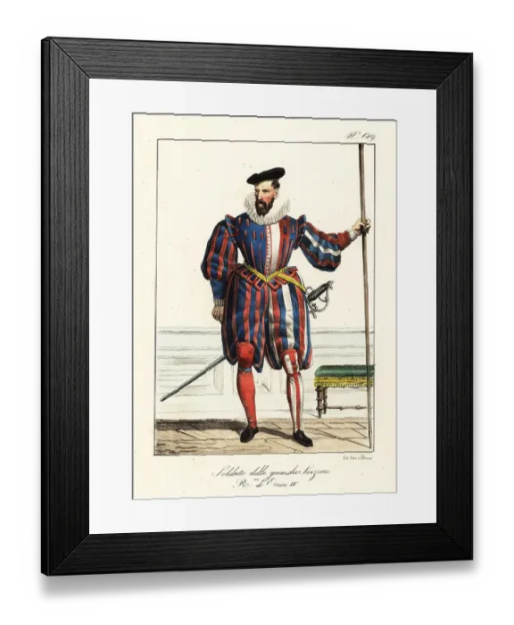 Framed Print : Soldier of the Swiss Guards, reign of King Henry IV of France Framed Print : Soldier of the Swiss Guards, reign of King Henry IV of France