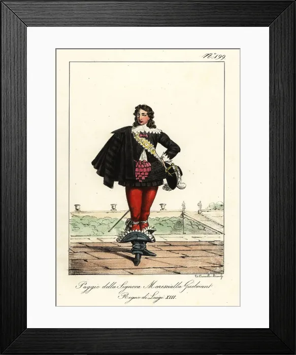 Framed Print : Page to Renee Crespin, Marechale de Guebriant, 1614-1659 Framed Print : Page to Renee Crespin, Marechale de Guebriant, 1614-1659