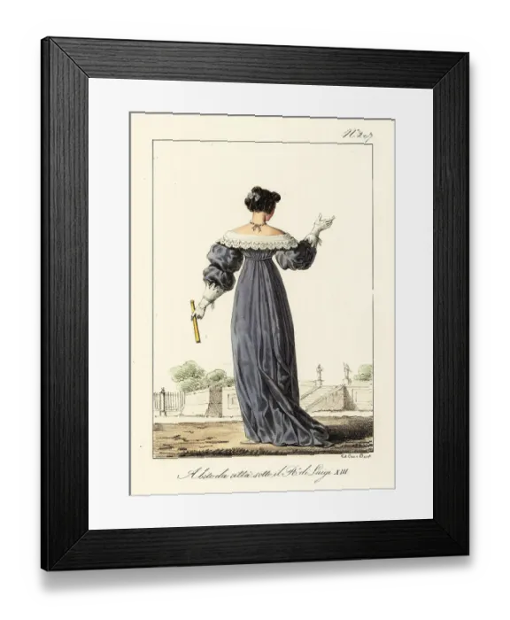 Framed Print : Lady in town costume, reign of King Louis XIII of France Framed Print : Lady in town costume, reign of King Louis XIII of France
