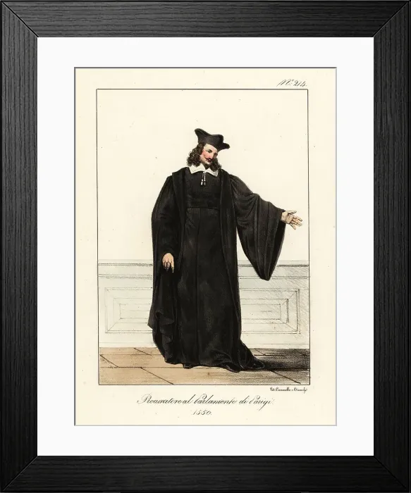 Framed Print : Costume of the Procureur general of France, 1550 Framed Print : Costume of the Procureur general of France, 1550