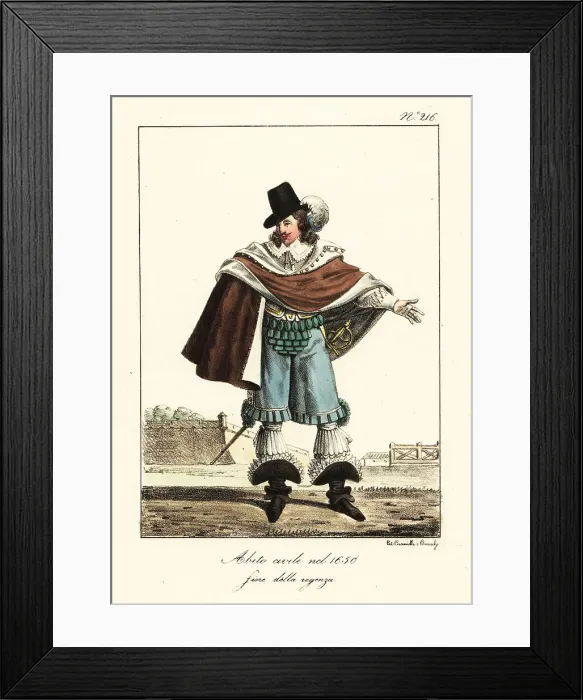Framed Print : Costume of a French gentleman around 1650 Framed Print : Costume of a French gentleman around 1650