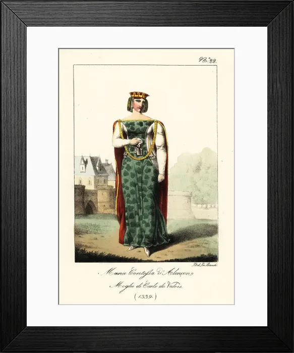 Framed Print : Maria, Countess of Alencon, 1339 Framed Print : Maria, Countess of Alencon, 1339