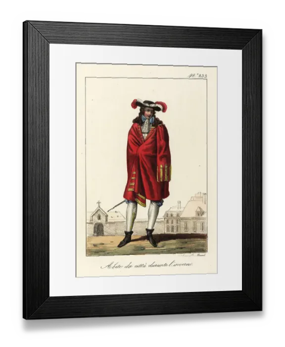 Framed Print : French gentleman in winter outfit, 17th century Framed Print : French gentleman in winter outfit, 17th century