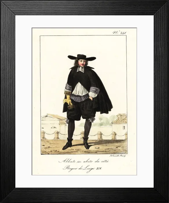 Framed Print : Costume of a French abbot, 17th century Framed Print : Costume of a French abbot, 17th century