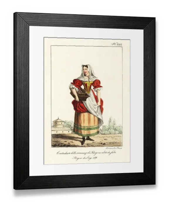 Framed Print : Parisian peasant in festival clothes, 17th century Framed Print : Parisian peasant in festival clothes, 17th century