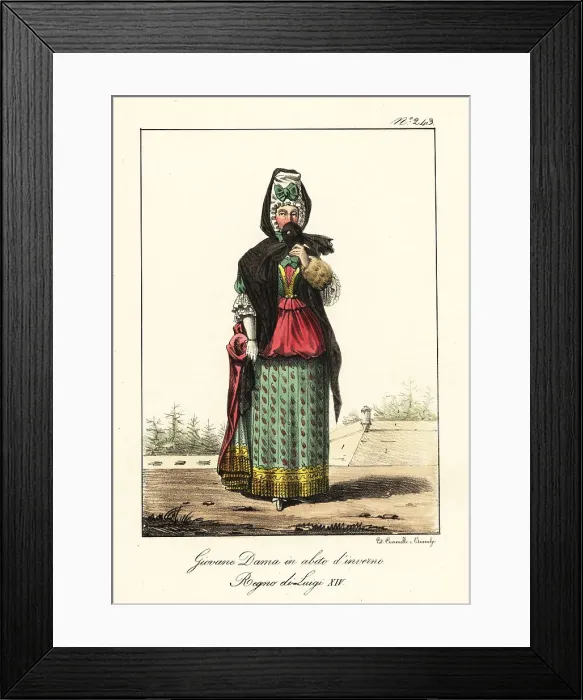 Framed Print : Young woman in winter outfit, 17th century Framed Print : Young woman in winter outfit, 17th century