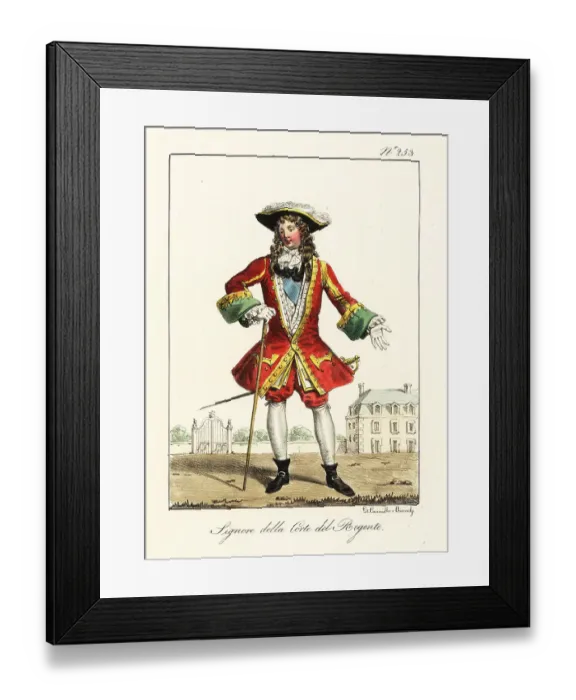 Framed Print : Court dress during the French Regency, 1715-1723 Framed Print : Court dress during the French Regency, 1715-1723