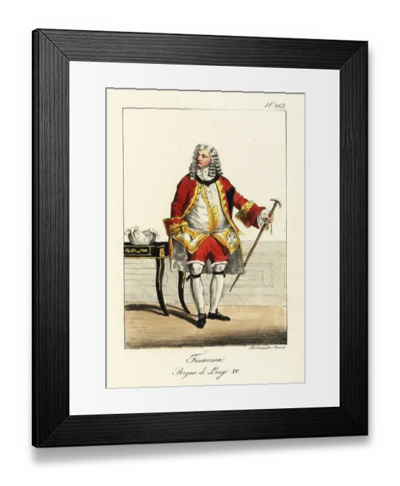 Framed Print : Costume of a French banker, mid-18th century Framed Print : Costume of a French banker, mid-18th century