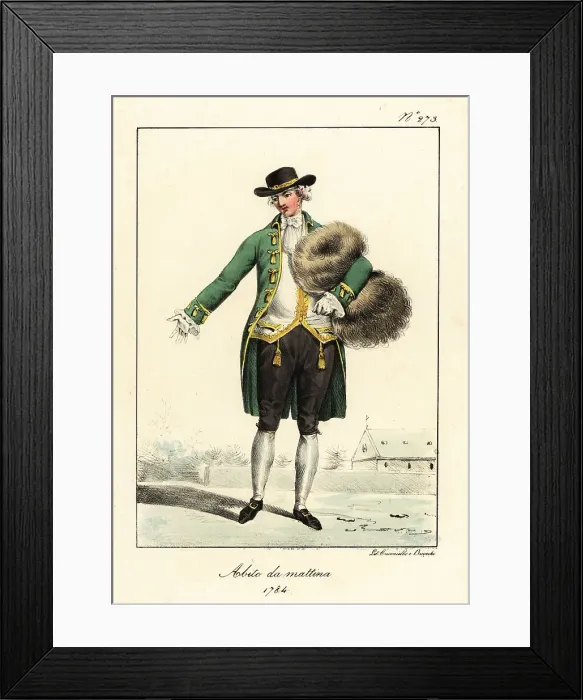 Framed Print : French gentleman in casual morning outfit, 1784 Framed Print : French gentleman in casual morning outfit, 1784