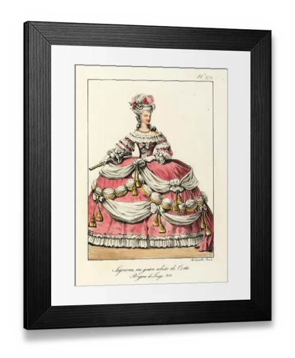 Framed Print : French noble woman in formal dress at the court of King Louis XV Framed Print : French noble woman in formal dress at the court of King Louis XV