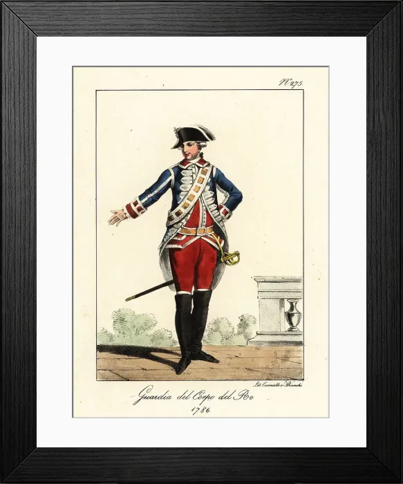 Framed Print : Uniform of the Life Guards, the King of France's Household Caval Framed Print : Uniform of the Life Guards, the King of France's Household Caval