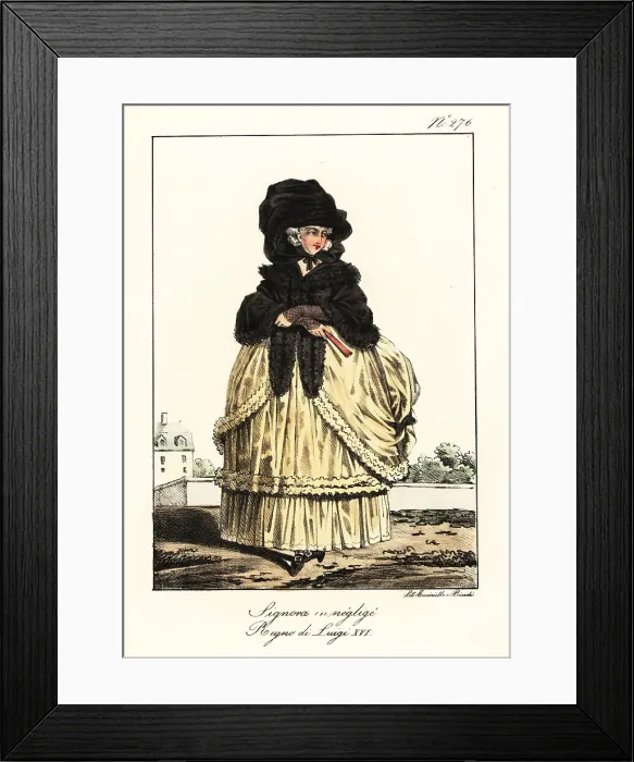 Framed Print : French woman in casual outfit, late 18th century Framed Print : French woman in casual outfit, late 18th century