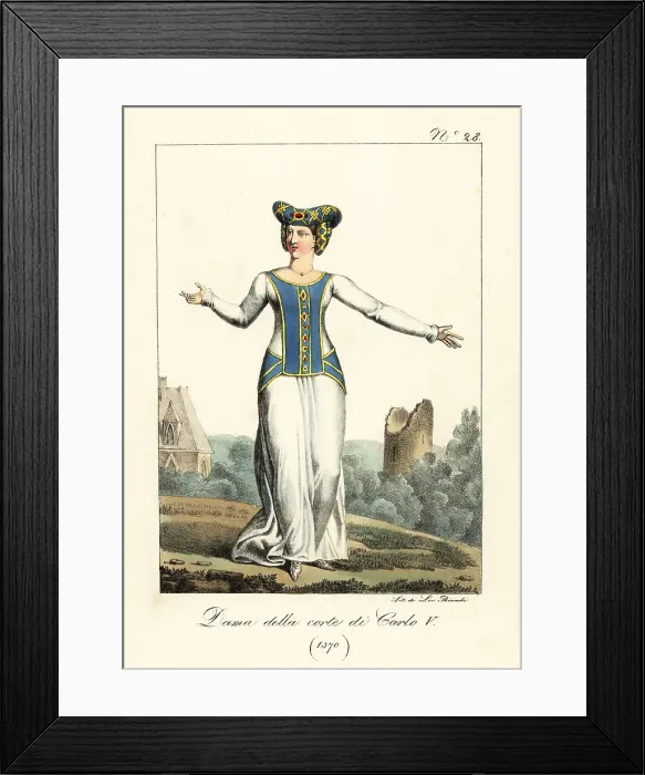 Framed Print : Lady at the court of King Charles V of France, 1370 Framed Print : Lady at the court of King Charles V of France, 1370