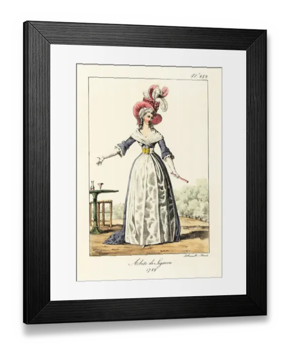 Framed Print : French women's fashion of the year of the Revolution, 1789 Framed Print : French women's fashion of the year of the Revolution, 1789