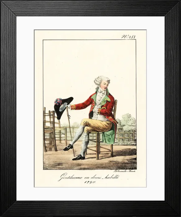 Framed Print : French dandy in informal costume, Revolutionary era Framed Print : French dandy in informal costume, Revolutionary era