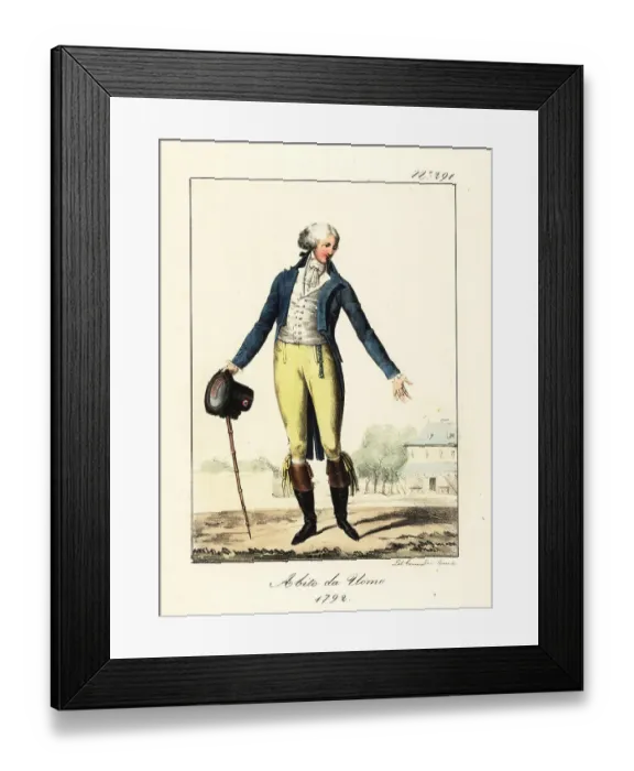Framed Print : French dandy in the Revolutionary era, 1792 Framed Print : French dandy in the Revolutionary era, 1792