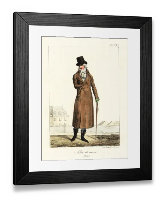 Framed Print : Fashionable man or Incroyable, French Revolutionary era, 1793 Framed Print : Fashionable man or Incroyable, French Revolutionary era, 1793