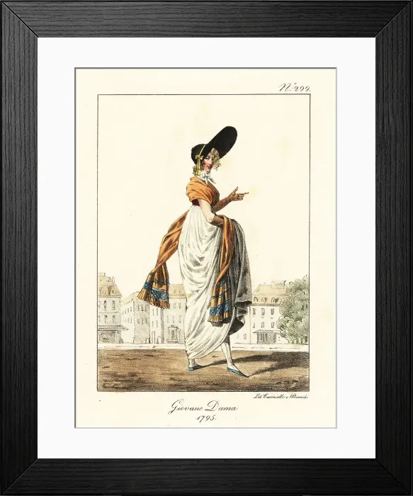 Framed Print : Fashionable woman or Merveilleuse, French Revolutionary era, 179 Framed Print : Fashionable woman or Merveilleuse, French Revolutionary era, 179