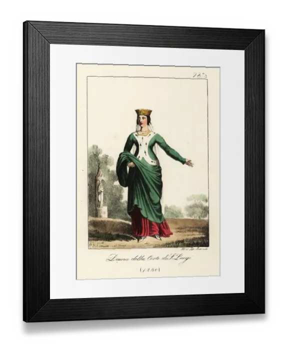 Framed Print : Woman at the court of King Louis IX of France, 1240 Framed Print : Woman at the court of King Louis IX of France, 1240