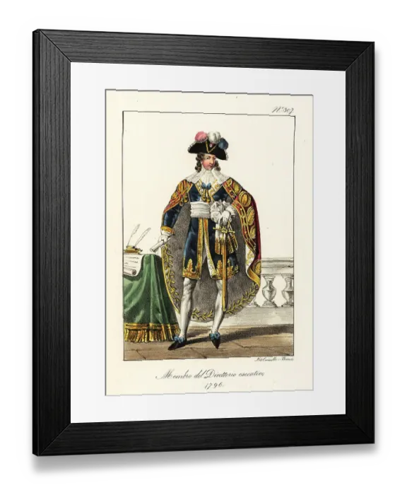 Framed Print : Ceremonial dress of the president of the French Directory, 1796 Framed Print : Ceremonial dress of the president of the French Directory, 1796