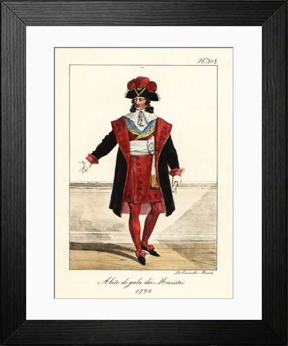 Framed Print : Ceremonial dress of a French Minister, Directoire, 1796 Framed Print : Ceremonial dress of a French Minister, Directoire, 1796