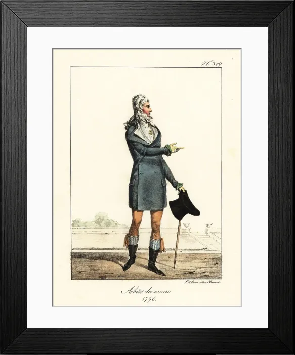 Framed Print : Fashionable young man or Incroyable, Directoire era, 1796 Framed Print : Fashionable young man or Incroyable, Directoire era, 1796
