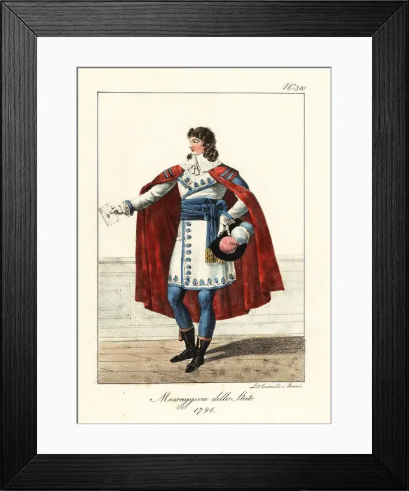 Framed Print : Uniform of a State Messenger under the Directoire, 1796 Framed Print : Uniform of a State Messenger under the Directoire, 1796
