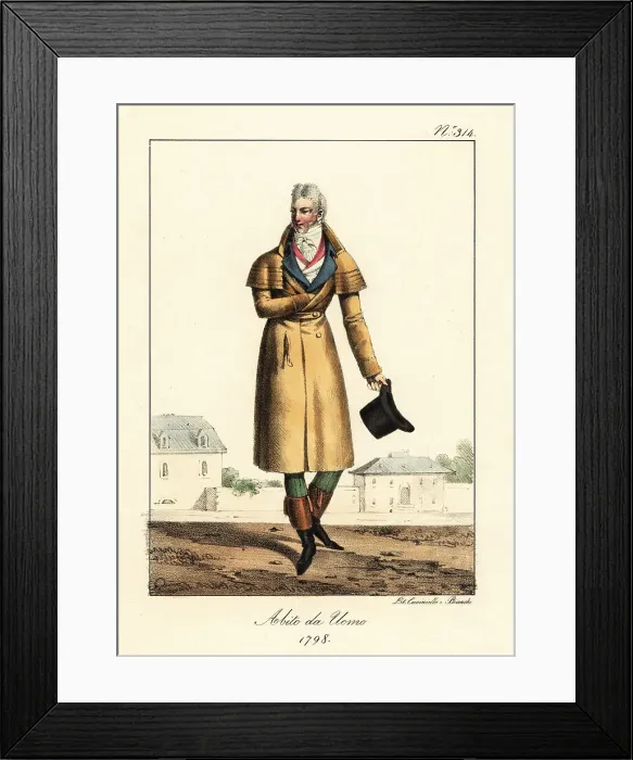 Framed Print : Fashionable man or Incroyable, Directoire era, 1798 Framed Print : Fashionable man or Incroyable, Directoire era, 1798