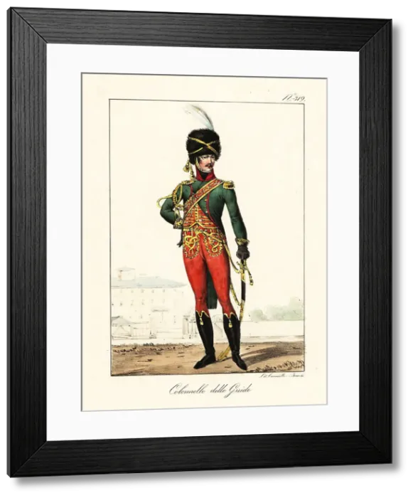 Framed Print : Colonel in the Mounted Chasseurs of the Imperial Guard