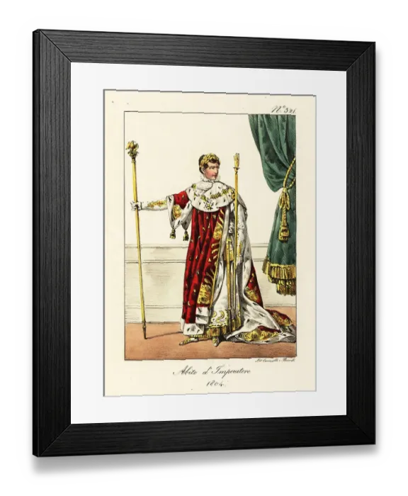 Framed Print : Napoleon Bonaparte in ceremonial robes of the Emperor of France Framed Print : Napoleon Bonaparte in ceremonial robes of the Emperor of France